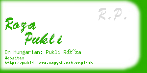 roza pukli business card